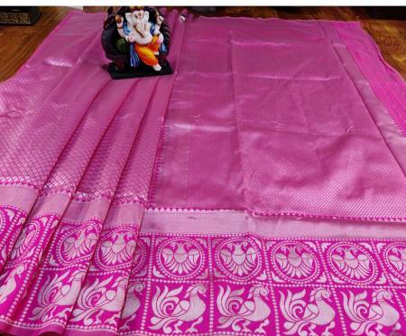 Dhruvi Designer Hub Pink Soft Silk Party Wear Sarees Catalog